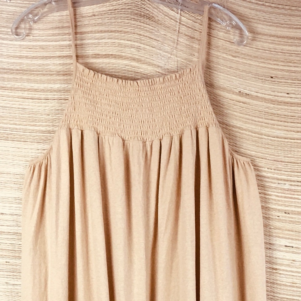 Free People FP Beach Good Day One-Piece Linen Bld Jumpsuit Velvet Sand Flowy S - Picture 7 of 12
